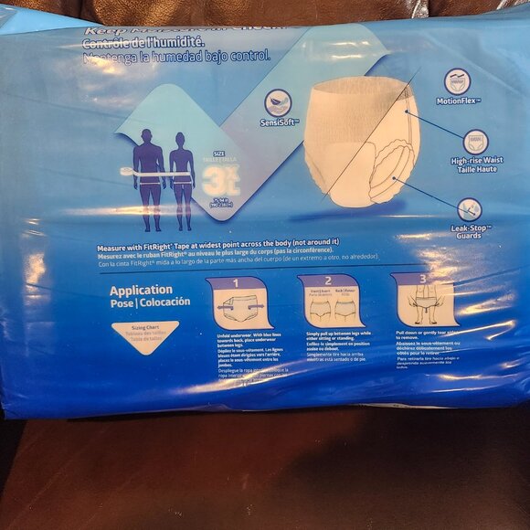 FitRight Disposable Underwear, Heavy Absorbency 3xl XXX-LARGE 75 - 94" Bariatric - Picture 3 of 8